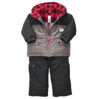 Carter's Baby Boys Infant Heavyweight Snowsuit, Black, 12 Months: Clothing