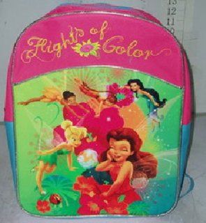 Licensed Disney Tinkerbell and Fairies Large Purple Blue Kids School Cordura Backpack 16"x12": Toys & Games