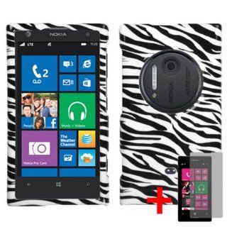 NOKIA LUMIA 1020 BLACK WHITE ZEBRA ANIMAL STRIPE COVER SNAP ON HARD CASE +FREE SCREEN PROTECTOR from [ACCESSORY ARENA]: Cell Phones & Accessories