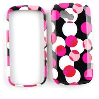 CELL PHONE CASE COVER FOR LG NEON 2 II GW370 PINK POLKA DOTS ON BLACK: Cell Phones & Accessories