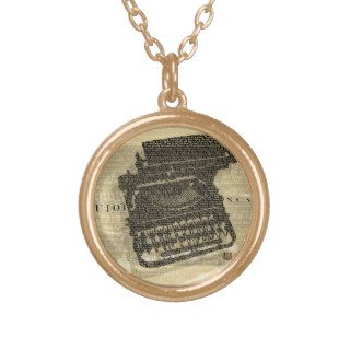 Typewriter Text Art Necklace