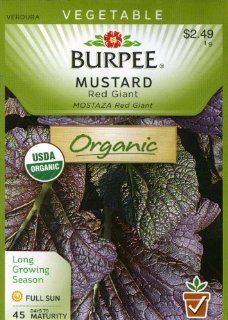 Burpee 68446 Organic Mustard Giant Red Seed Packet : Vegetable Plants : Patio, Lawn & Garden