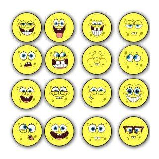 Set of 16 Happy Funny Faces Spongebob (Party Favor) Button / Pin / Badge 1.25": Everything Else