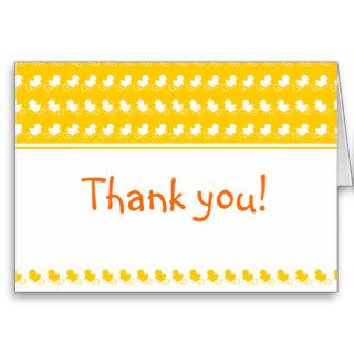yellow ducky row baby shower thank you card