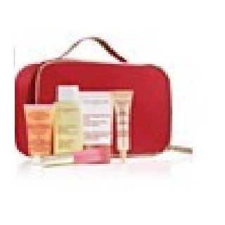 Clarins 6 Pc Travel Set (Over $120 Value) Clarins Extra Firming Day Wrinkle Lifting Cream 0.5 Oz/15ml + Clarins Extra firming Tightening Lift Botanical Serum (0.3 Oz/ 10 Ml) + Clarins One step Gentle Exfoliating Cleanser (0.7 Oz/20 Ml) + Clarins Toning Lo