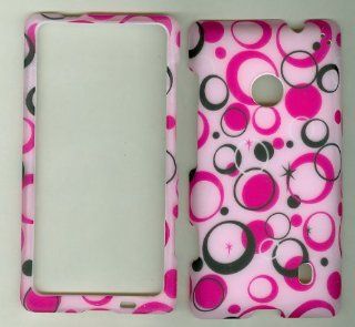 NOKIA LUMIA 521 520 T MOBILE AT&T METRO PCS PHONE CASE COVER FACEPLATE PROTECTOR HARD RUBBERIZED SNAP ON NEW CAMO PINK BLACK DESIGNER PATTERN Cell Phones & Accessories