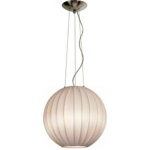 Filament Design Astoria 1 Light 13 in. Ivory Kinwashi and Brushed Nickel Pendant with 3 Tier Shades TP7902 W
