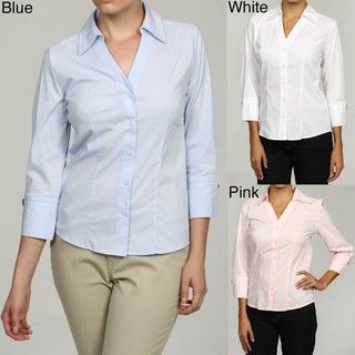Artrageous Women's Button front Top 3/4 Sleeve Shirts