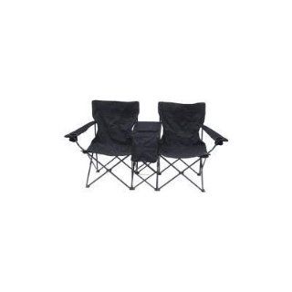 Hiland Folding Double Camp Chair with Console  Camping Tables  Sports & Outdoors