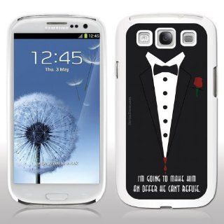 Samsung Galaxy S3 Case   Movie Quote   The Godfather   "I'm going to make him an offer he can't refuse."   White Protective Hard Case: Cell Phones & Accessories