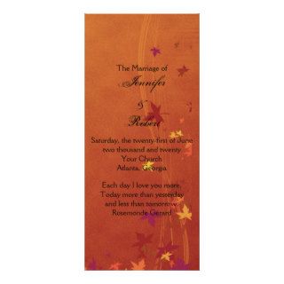 Fall Breezes Wedding Program Rack Card Design