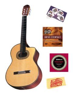 Takamine TH90 Pro Series Hirade Classical Acoustic Electric Guitar Bundle with Instructional DVD, Strings, Pick Card, and Polishing Cloth   Natural : Computer Audio Interfaces : Everything Else