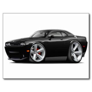 Challenger SRT8 Black Car Postcards