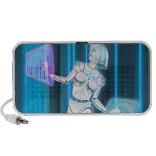 Cyberpunk DJ Techno Girl Travel Speakers