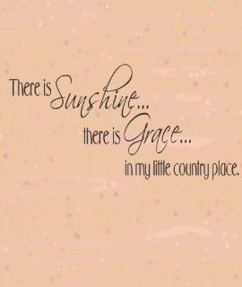 There Is SunshineThere Is GraceIn My Little Country Place Picture Art   Living Room   Home Decor Sticker   Vinyl Wall Decal   Size  10 Inches X 20 Inches   22 Colors Available  