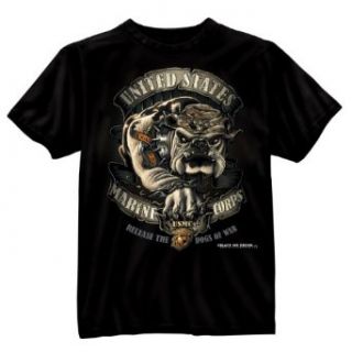 Black Ink   USMC Bulldog T shirt: Clothing