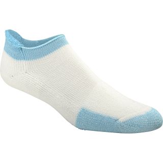 THORLO Mens T Thick Cushion Tennis Lo Cut Socks   Size: Medium, White/turquoise