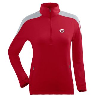 Antigua Womens Cincinnati Reds Succeed Front Fleece Half Zip Pullover   Size: