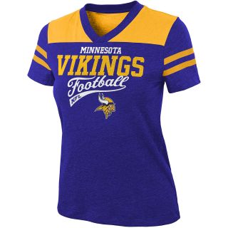 NFL Team Apparel Girls Minnesota Vikings Burn Out Jersey Short Sleeve T Shirt  
