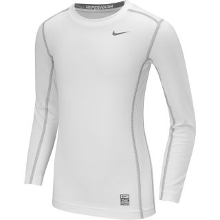 NIKE Boys Pro Hyperwarm Compression Long Sleeve Top   Size: Large, Gym Red/grey