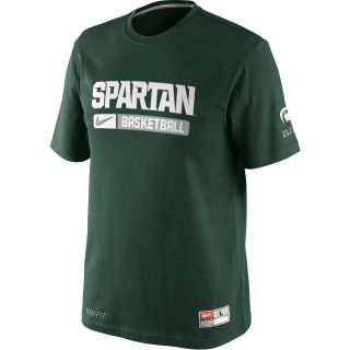 NIKE Mens Michigan State Spartans Team Issued Practice Short Sleeve T Shirt  