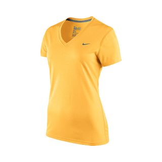 NIKE Womens Legend V Neck T Shirt   Size: Medium, Atomic Mango/grey