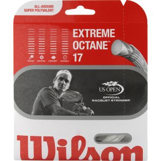WILSON Extreme Octane Tennis Racquet String   17 Gauge   Size: 40, White