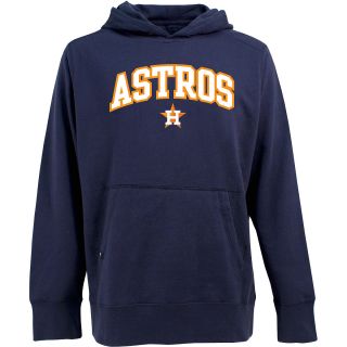 Antigua Mens Houston Astros Signature Hood Applique Pullover Sweatshirt   Size: