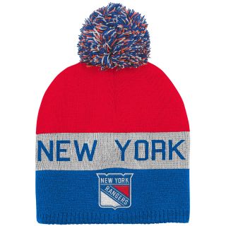REEBOK Youth New York Rangers Uncuffed Pom Knit Hat   Size: Youth