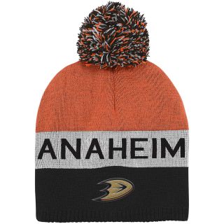 REEBOK Youth Anaheim Ducks Uncuffed Pom Knit Hat   Size: Youth