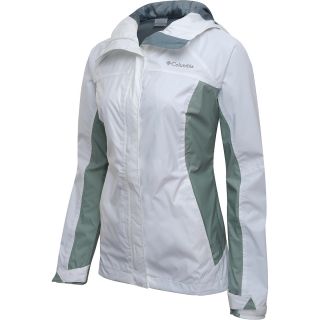 COLUMBIA Womens Arcadia Rain Jacket   Size: Small, White/cool Grey