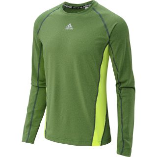 adidas Mens TechFit Fitted Long Sleeve T Shirt   Size: Xl, Electricity/silver