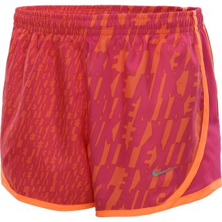 NIKE Girls Tempo Graphic Running Shorts   Size Large, Turf Orange/silver