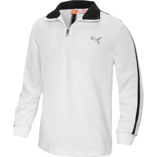 PUMA Boys Quarter Zip Golf Pullover   Size Small, White