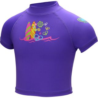 LAGUNA Girls Surfing Fun Short Sleeve Rashguard   Size 4, Purple