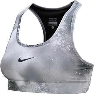 NIKE Womens Pro Printed Sports Bra   Size: Large, Base Grey/black