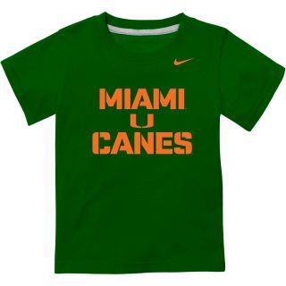 NIKE Youth Miami Hurricanes Practice Short Sleeve T Shirt   Size: Medium, Green