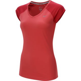 NIKE Womens Miler V Neck Cap Sleeve Running T Shirt   Size XS/Extra Small,