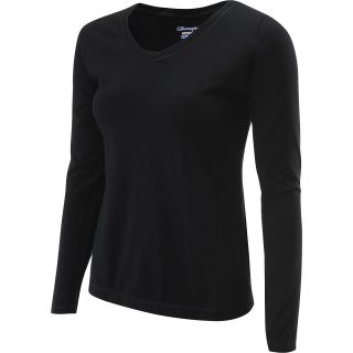 CHAMPION Womens Favorite Long Sleeve T Shirt   Size: Medium, Black