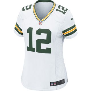NIKE Womens Green Bay Packers Aaron Rodgers Game White Jersey   Size 2xl,