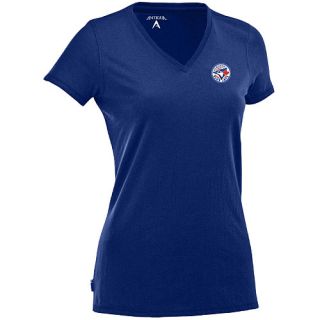 Antigua Womens Toronto Blue Jays Dream 100% Cotton Washed Jersey V Neck Tee  