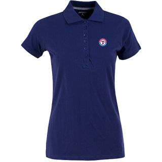 Antigua Womens Texas Rangers Spark 100% Cotton Washed Jersey 6 Button Polo  