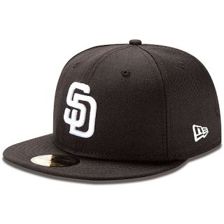 NEW ERA Mens San Diego Padres 59FIFTY Basic Black and White Fitted Cap   Size: