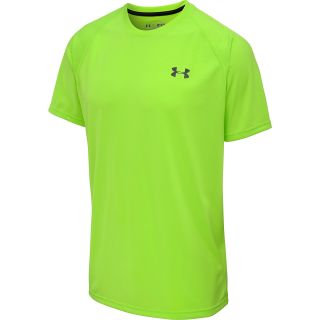 UNDER ARMOUR Mens UA Tech Embossed HeatGear T Shirt   Size Large, Green/black