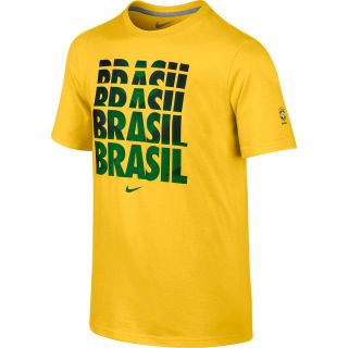 NIKE Boys Brasil Blockbuster Short Sleeve T Shirt   Size Small, Forge/grey
