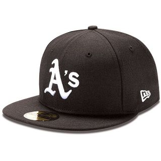 NEW ERA Mens Oakland Athletics Basic Black and White 59FIFTY Fitted Cap   Size