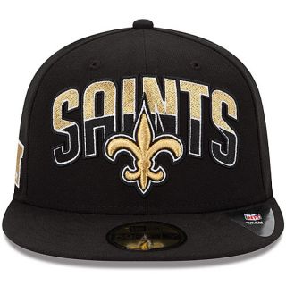 NEW ERA Mens New Orleans Saints Draft 59FIFTY Fitted Cap   Size: 7.375, Black