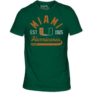 HURLEY Mens Miami Hurricanes Premium Crew Short Sleeve T Shirt   Size: Xl,