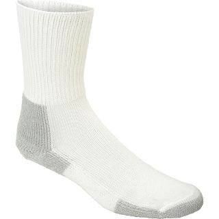 THORLO Mens XJ Thick Cushion Running Crew Socks   Size: Medium, White/platinum