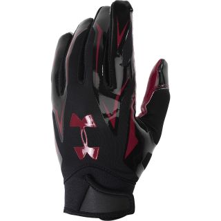 UNDER ARMOUR Adult F4 Football Receiver Gloves   Size: Medium, Maroon/black